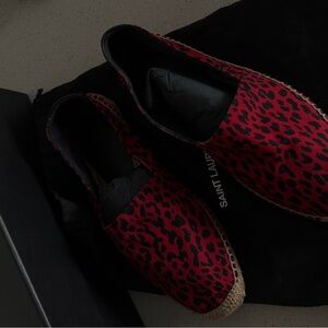 Red Leopard Print Espadrilles